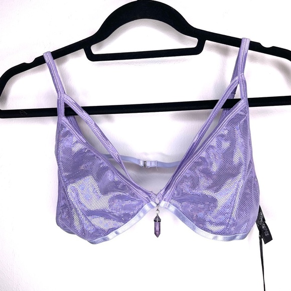 Dolls Kill Other - Dolls Kill Zenned Out Pisces Charm Bra Purple Amethyst Horoscopez